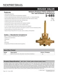 Newport Brass 1-685 Pressure Balanced Tub And Shower Rough In Valve With 1/2" Np. Fixed Price $224.89.