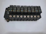 Parker Telepneumatic Manifold PS1-E10 W/ Solenoid Valves PS1-E23.. 24VDC. Fixed Price $218.18.
