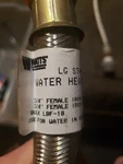 Water Heater Connector, Braided Stainless Steel, 3/4 Fip X 18 In.. Fixed Price $23.69.