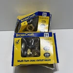 Set 2-BRASSCRAFT Multi-turn Dual Outlet Valve 1/2 Inlet 3/8 CR1901LRX. Fixed Price $21.00.
