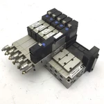 Bank Of Smc Solenoid Valves 4X NVZS2150-5FZ, NVZS2250-5FZ 5X NARBZS2000-00-P-1. Fixed Price $250.00.