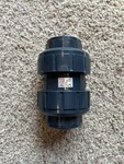 1-1/2" Asahi *12ABC-00016 Pvc True Union Ball Check Valve Epdm Seats Socket Used. Fixed Price $75.00.