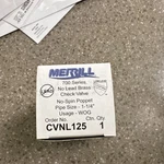 Merrill 700 Series No-lead Brass Poppet Check Valve 1-1/4 No-spin Low-lead. Fixed Price $22.00.