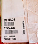 Asco Red-hat EF8210G100. Fixed Price $750.00.