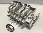 Koganei Block W/ Valves PBM6P-3W Used #104870. Fixed Price $184.80.