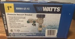 Brand New Watts 800M4-QT-FZ 1" Brass Pressure Vacuum Breaker For Water, 150 Psi. Fixed Price $162.00.