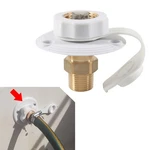 White Rv City Water Fill Inlet Flange With Check Valve For Trailer Camper. Fixed Price $22.12.