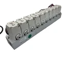 Smc Series VQ21M1-5G-C6 Bank Of 10 Way Solenoid Valve 6MM 24V Dc. Fixed Price $200.00.