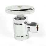 Water Supply Stop Valve Angle 1/4 Turn Chrome Plated Brass 1/2"PEX 3/8" Comp. Fixed Price $8.34.