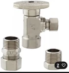 K2048ABNLF Quarter Turn Angle Valve, Brushed Nickel Keeney Nib Iron Pipe Copper. Fixed Price $19.99.