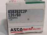 Asco US8262C2P Solenoid Valve, 2-WAY Nc, 1/8 Npt, 120VAC Coil, 6W, 125 Psi. Fixed Price $49.99.
