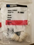 Lot Of New Watts PL-3002 Quick Connect Elbows 1/4" (set 12). Fixed Price $31.99.