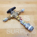 Parker 4Z-B6XS2-BP Three Way Ball Valve, 1/4" Ports, Brass Used. Fixed Price $37.90.