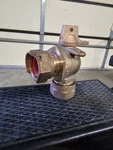 New! Mueller 1" Angle Meter Ball Valve, Nut X Compression, With Lockwing. Fixed Price $130.00.