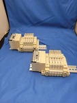 Lot Of Smc EX120-SMJ1 Solenoid Manifold ASSEMBLY/5-VALVE SV1A00-5FU. Fixed Price $159.00.