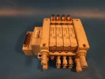 Used Smc VV5QC2-F1P001 Valve Bank, Includes Four VQC2100N-5C1, Port. Fixed Price $197.99.