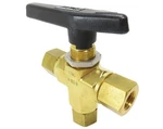 Parker 6F-B8XJ2-BP Brass Three-way Ball Valve 3/8" 3000PSIG. Fixed Price $169.95.