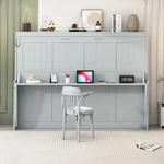 Queen Size Murphy Bed With Hydraulic Lift & Desk Design,gray(old Sku: N820S00033. Fixed Price $1111.60.