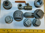 Square Head Plugs, Valve, Plumbing 9 Pc Lot Assorted Supplies Steel & Brass. Fixed Price $24.99.
