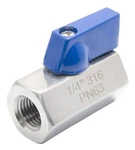 1/4" Stainless Steel (316) Mini Ball Valve - Fxf Npt. Fixed Price $14.99.