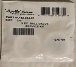 Apollo Valve 82-004-01 3/4" Piece Ball Service Kit **free Shipping**. Fixed Price $25.00.