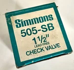 New Simmons 505-SB Lead Free Check Valve 1-1/2" Usa Made. Fixed Price $35.65.