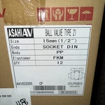 Asahi Av Type 21 Ball Valve 15MM (1/2") Pp Fkm Socket Din Ends. Fixed Price $34.99.