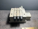 Smc EX250 Unit W/ VSS8-4-FJG-D-3VZ Valves & (2) VSR8-4-FG-D-3VZR. Fixed Price $129.99.