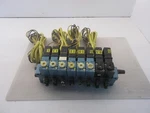 Lot Of 8 Mac 613B-11-111JB Solenoid Valves W/ Manifold Assembly T52957. Fixed Price $195.00.
