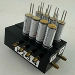Lee Co LFMX0515650BA Manifold W/ 8 LHDX0507350AB Micro Solenoid Valves 24VDC. Fixed Price $350.00.