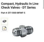 80$ Parker DT-1000-MFMF-5 Compact Hydraulic Control Check Valve: Series. Fixed Price $70.00.