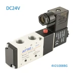 Airtac 4V21008BG Pneumatic Single Solenoid Valve 5/2 Way, 1/4", DC24V. Fixed Price $14.05.
