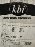 King Bros - 1/2" Pvc Spring Check Valve Lb **lot Of 18** = KC0500T. Fixed Price $69.99.