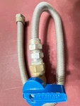 Italy Brass Gas Ball Valve With 22" Stainless Steel Flex Pipe. Fixed Price $25.79.