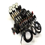 (16) Norgren 150PSI Pneumatic Air Control Valves W/(6) Gauges & 10-SLOT Manifold. Fixed Price $249.99.