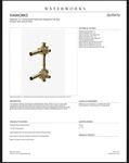 Waterworks 1/2 Thermostatic Valve With Integrated Two Way Diverter Shutoff. Fixed Price $780.00.