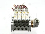 (assy Of 4) Smc SY5340-5LOZ Pneumatic Solenoid Valve + Mount Base Guaranteed. Fixed Price $50.00.