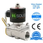 U. S. Solid 3/4'' Stainless Steel Electric Solenoid Valve 110VAC Normally Closed. Fixed Price $55.69.