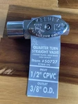 Straight Stop Valve, 1/2" Pex 3/8" Od Compression, Quarter Turn. Fixed Price $8.66.