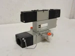 206614 New-no Box; Smc NVFS2400-5F Pneumatic Valve Assy; 0.15 1.0MPA; 21-26VDC. Fixed Price $50.53.