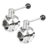 U.s. Solid 2PCS Sanitary Butterfly Valves Tri Clamp End Pull Handle In 304SS. Fixed Price $73.79.