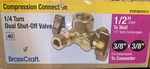 Brass-craft KTCR1901DVX-R 1/2" Nom Comp 3/8" O.d. Valve. Fixed Price $18.70.