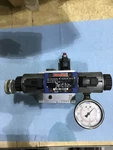 Hydraulic Solenoid Semi Truck Tag Axle Valve Block, Pressure Gauge 12 Volt Dc. Fixed Price $175.00.