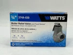 Watts 374A 3/4 In. Brass Boiler Pressure Relief Valve 30 Psi With Flood Sensor. Fixed Price $62.99.