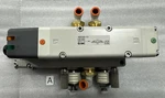 Smc VQ5300-51 Solenoid W/ VQ5000 Manifold Block (2 ASN2 Throttle Valves. Fixed Price $200.00.