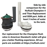 Replacement, American Standard Champion 4 Flush Valve With Stainless Steel Bolts. Fixed Price $49.95.