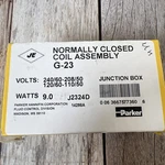 Parker G-23 Normally Closed Coil Assembly 9.0 Watts 240/60-208/50 120/60-110/50. Fixed Price $59.00.