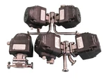 Lot (3) Itt Sanitary Valves 1/2" Tri-clamp W Pure-flo Advantage Actuators D17. Fixed Price $25.00.