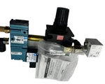 Mac 52A-11-B0A-DM-DFFJ-1KJ 3-WAY Solenoid Valve W/ DMB-DFFJ-1KJ 24VDC R75-02C. Fixed Price $100.00.