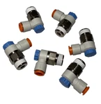 Qty 6 - Pneumatic Flow Control Valve 3/8" Tube X Npt, Meter In, Smc AS3211F. Fixed Price $39.95.